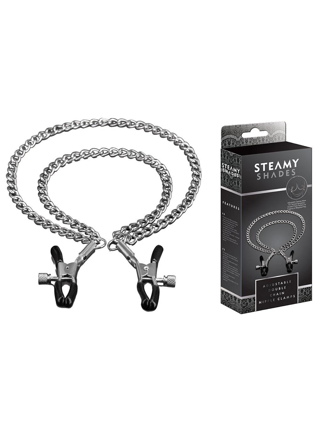 Steamy Shades Adjustable Double Chain Nipple Clamps